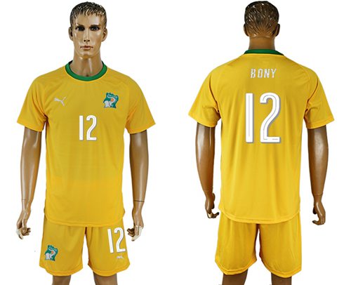 Cote d'lvoire #12 Bony Home Soccer Country Jersey - Click Image to Close